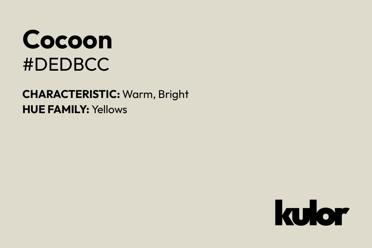 Cocoon is a color with a HTML hex code of #dedbcc.