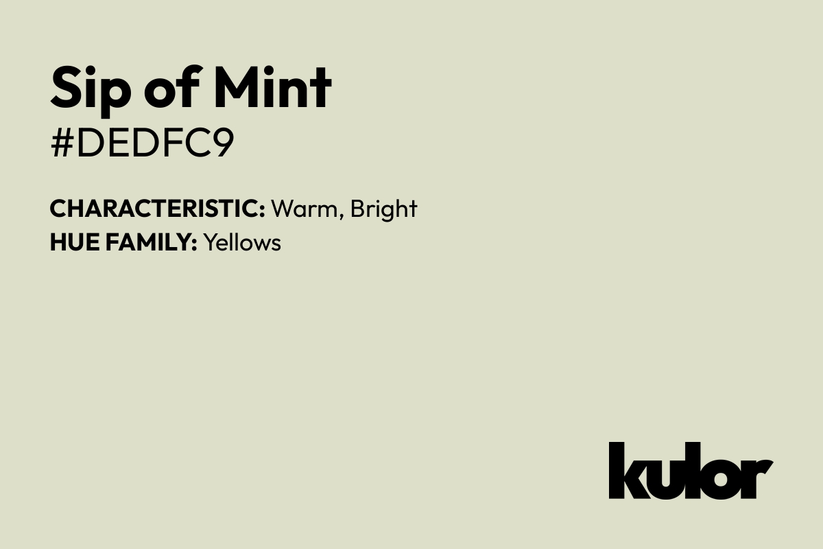 Sip of Mint is a color with a HTML hex code of #dedfc9.