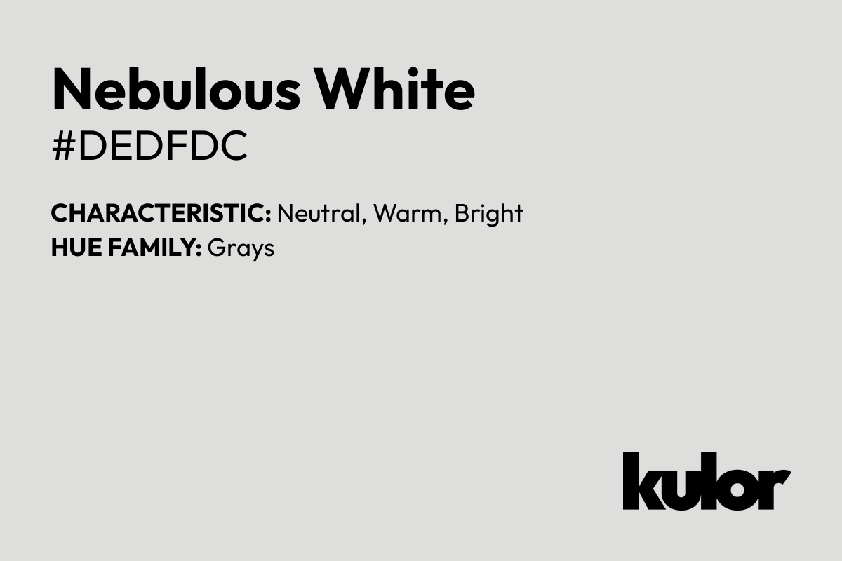 Nebulous White is a color with a HTML hex code of #dedfdc.