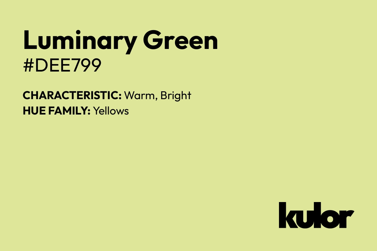 Luminary Green is a color with a HTML hex code of #dee799.