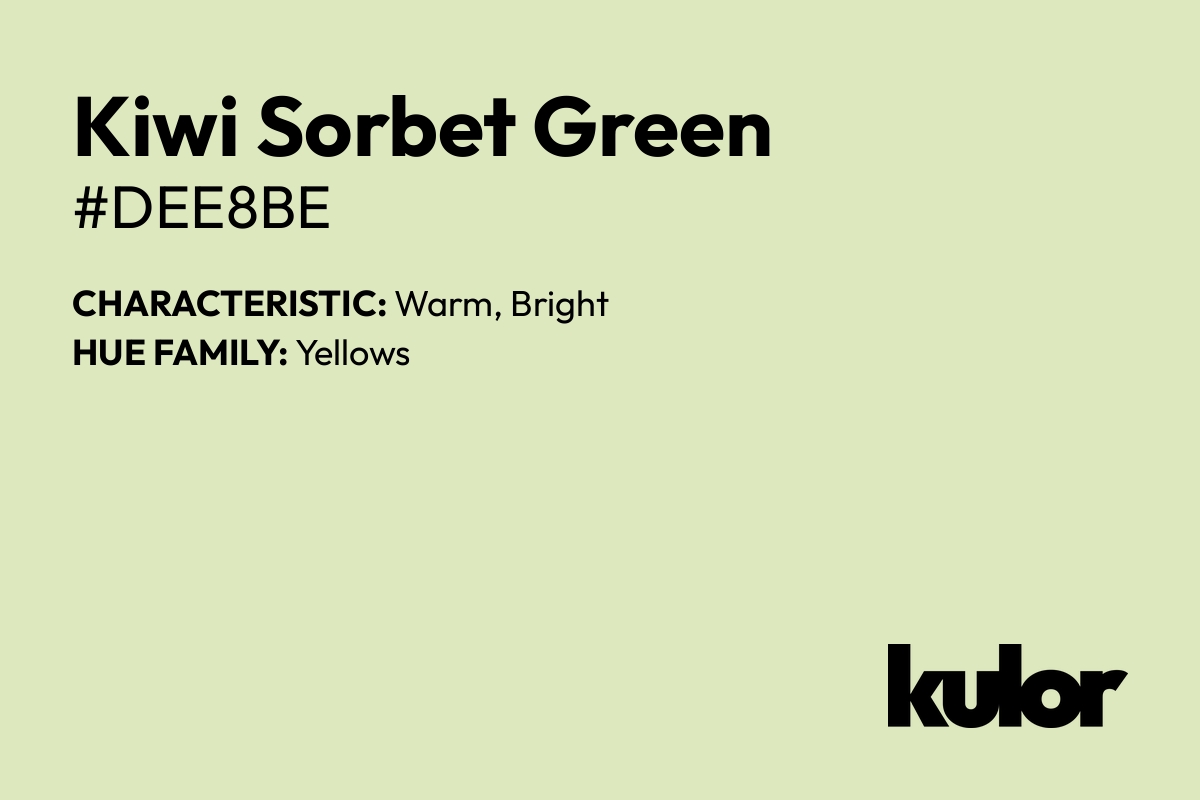 Kiwi Sorbet Green is a color with a HTML hex code of #dee8be.