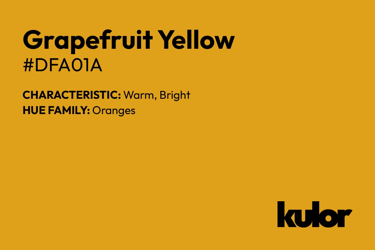 Grapefruit Yellow is a color with a HTML hex code of #dfa01a.