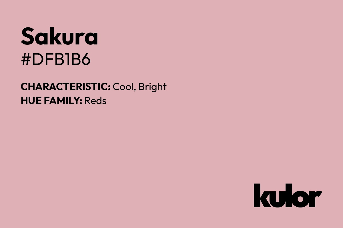 Sakura is a color with a HTML hex code of #dfb1b6.