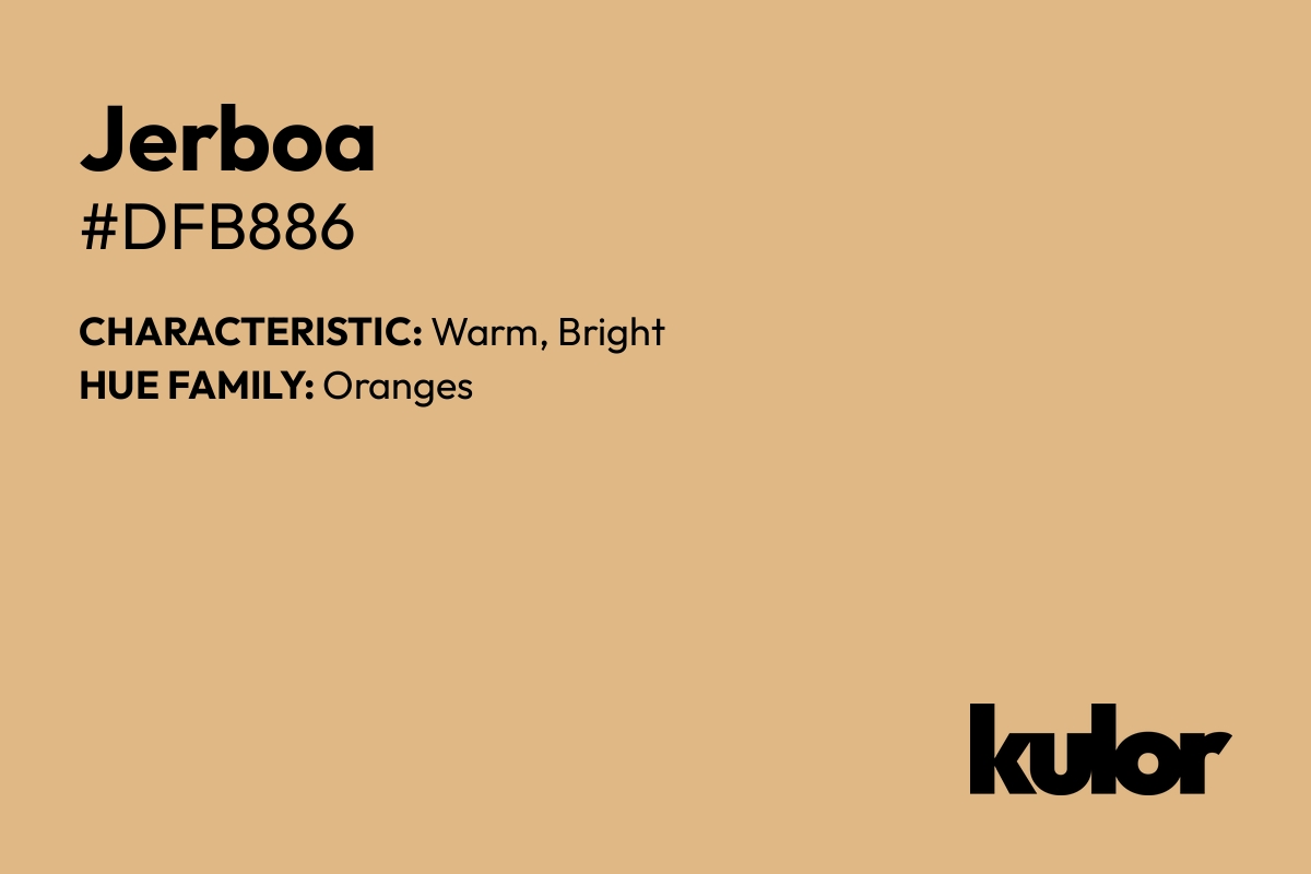 Jerboa is a color with a HTML hex code of #dfb886.