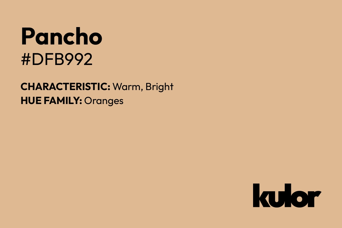 Pancho is a color with a HTML hex code of #dfb992.