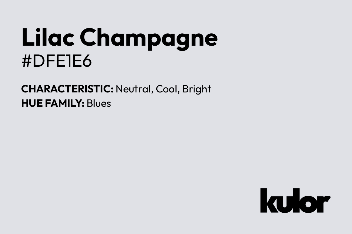 Lilac Champagne is a color with a HTML hex code of #dfe1e6.