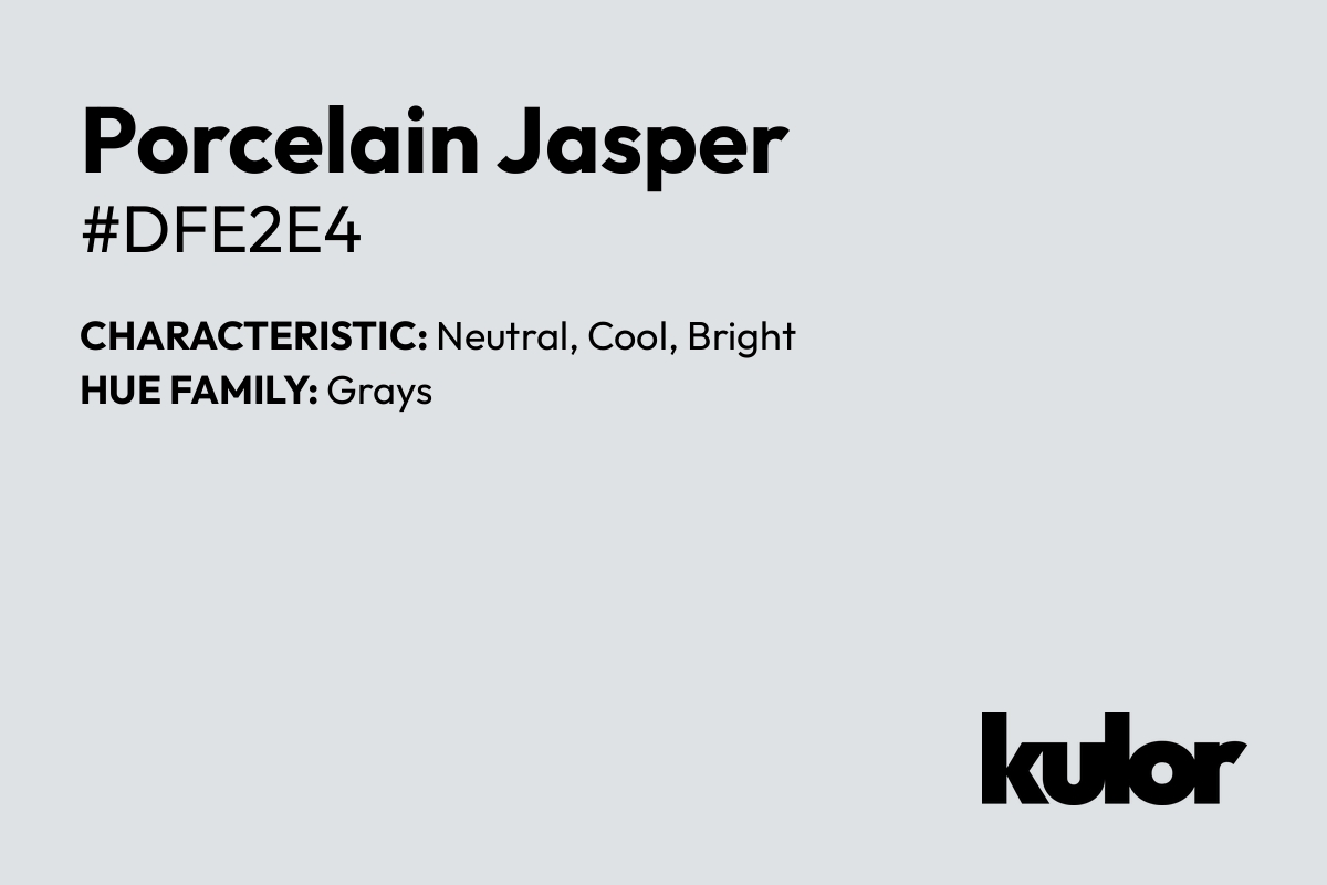 Porcelain Jasper is a color with a HTML hex code of #dfe2e4.