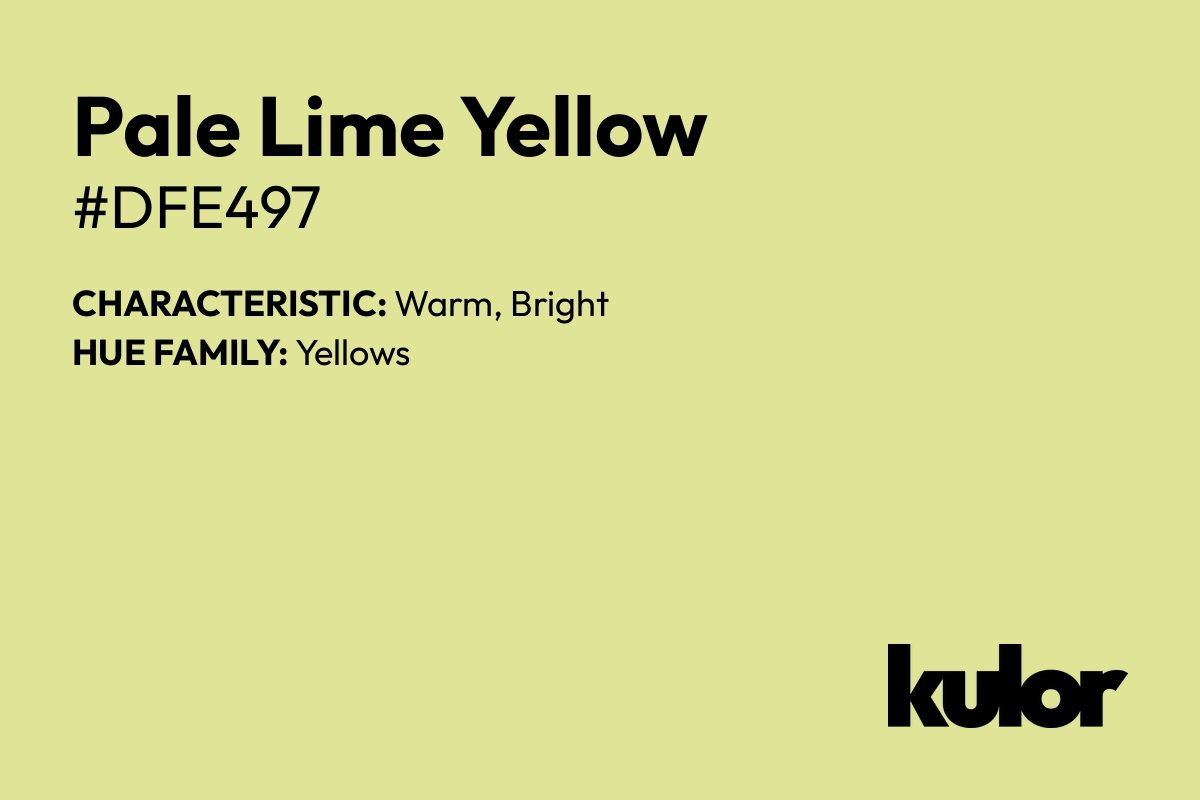 Pale Lime Yellow is a color with a HTML hex code of #dfe497.