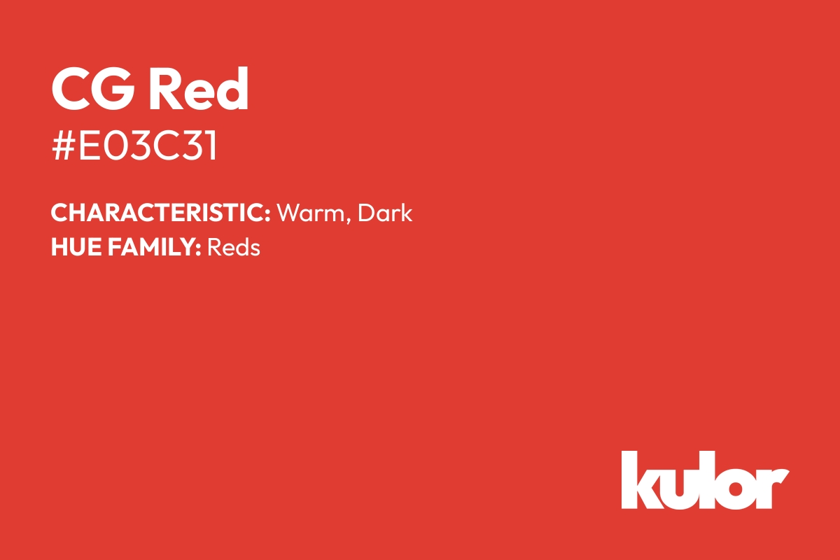 CG Red is a color with a HTML hex code of #e03c31.