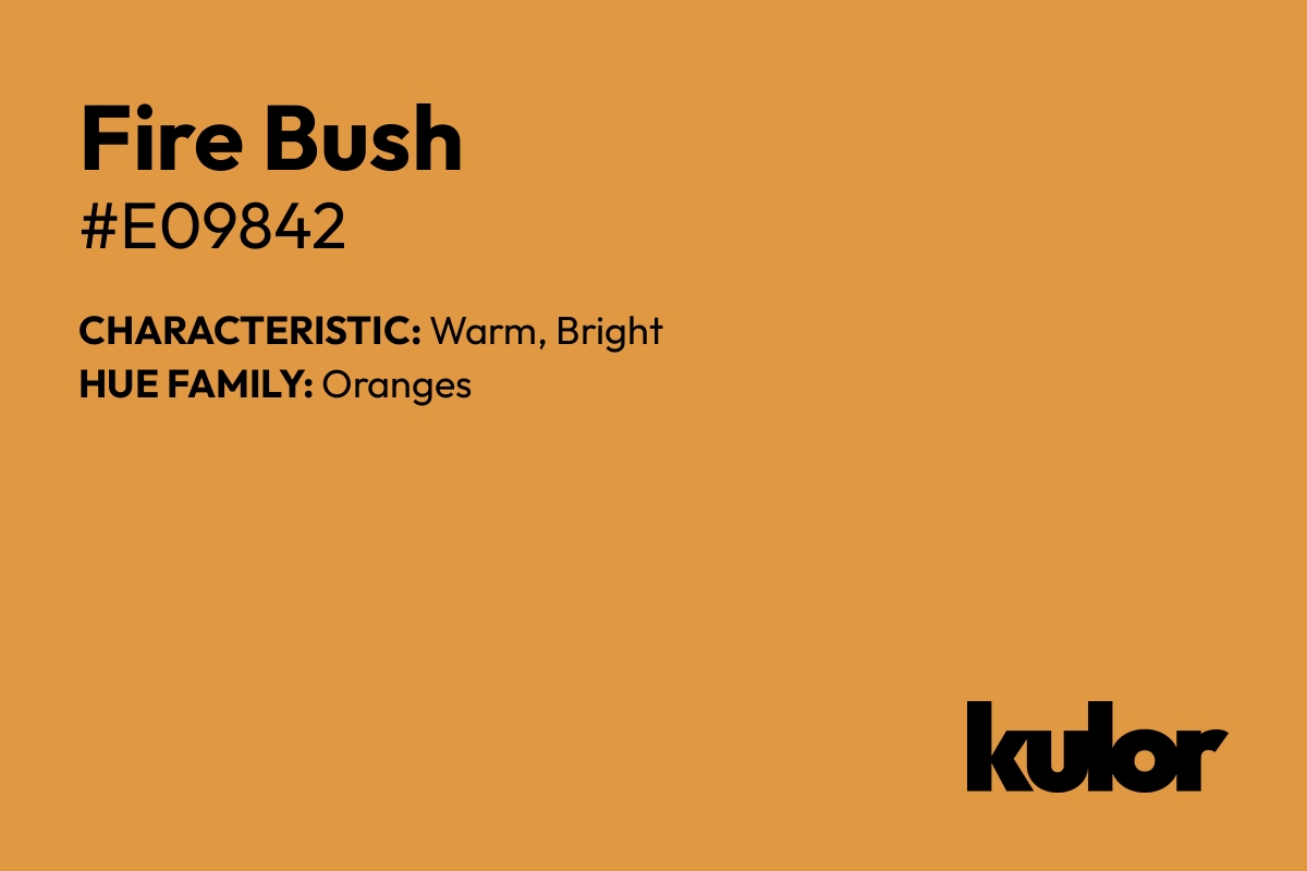 Fire Bush is a color with a HTML hex code of #e09842.