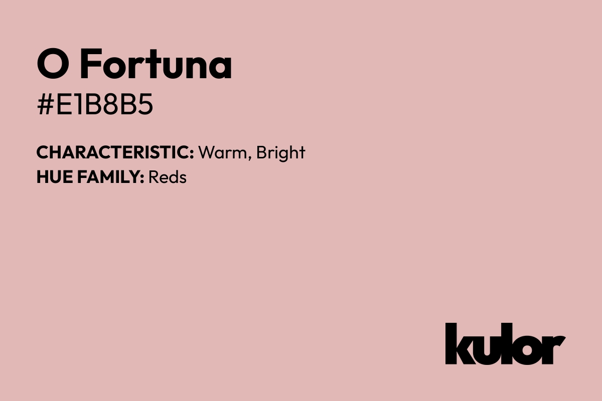 O Fortuna is a color with a HTML hex code of #e1b8b5.