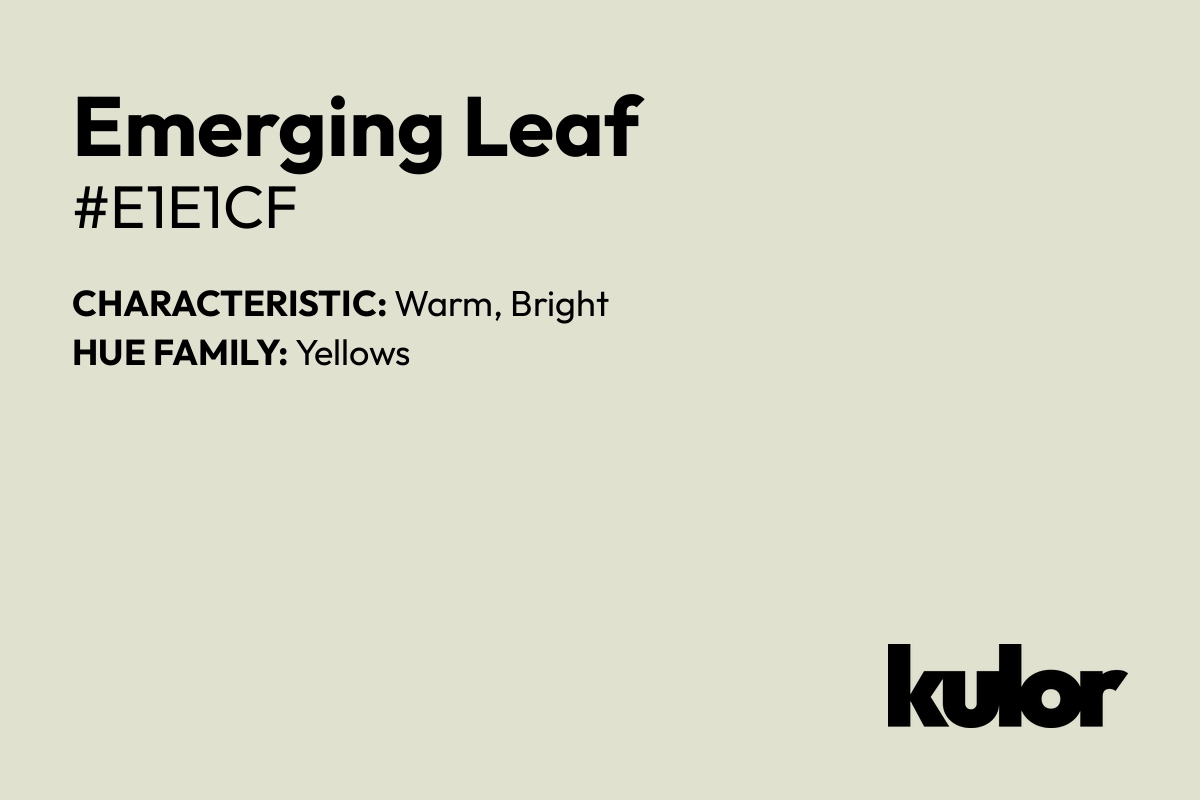 Emerging Leaf is a color with a HTML hex code of #e1e1cf.