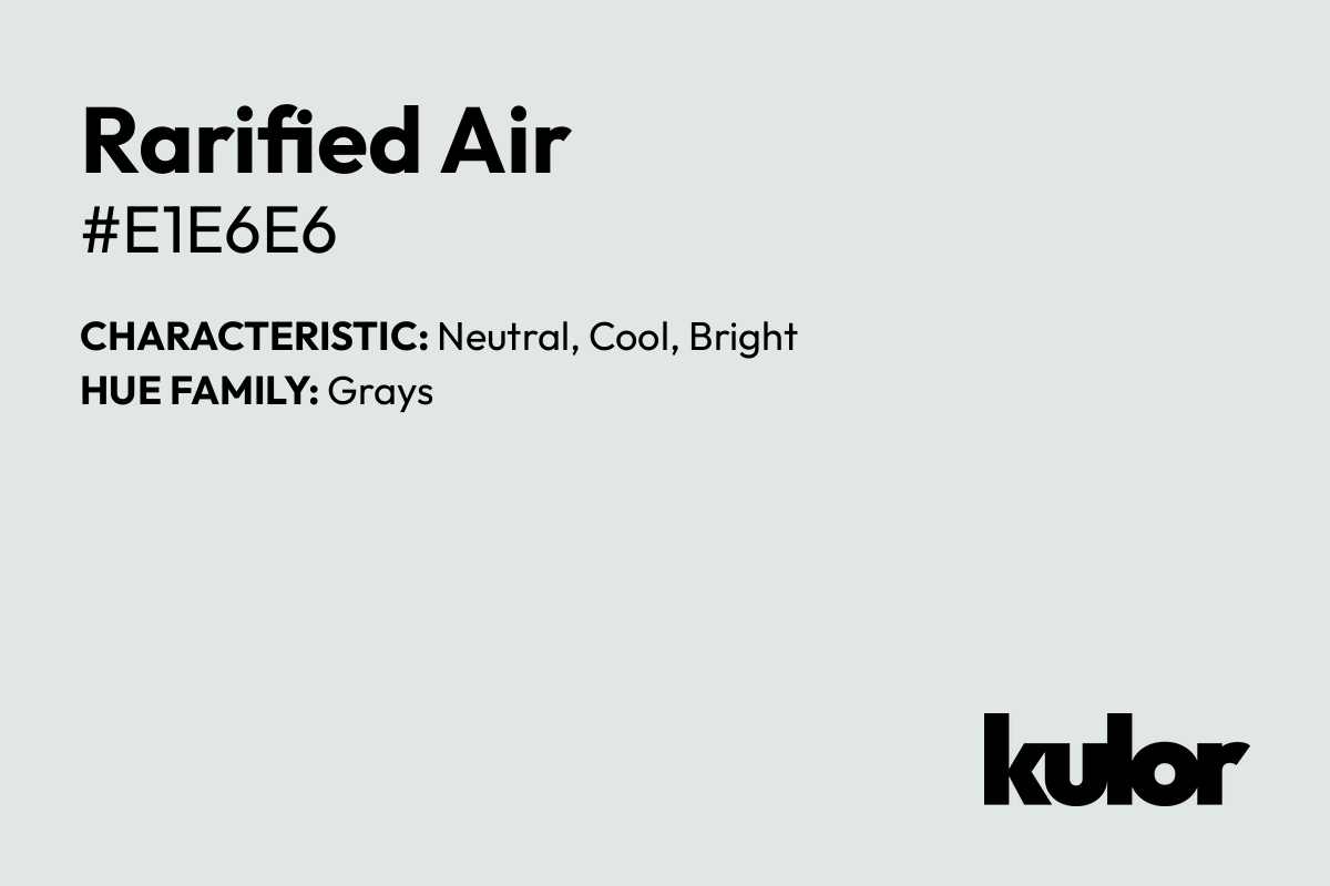 Rarified Air is a color with a HTML hex code of #e1e6e6.