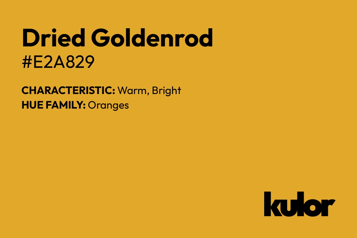 Dried Goldenrod is a color with a HTML hex code of #e2a829.