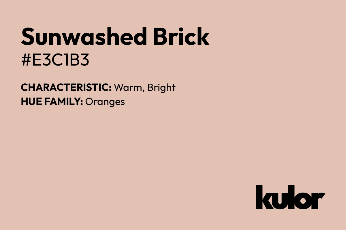 Sunwashed Brick is a color with a HTML hex code of #e3c1b3.