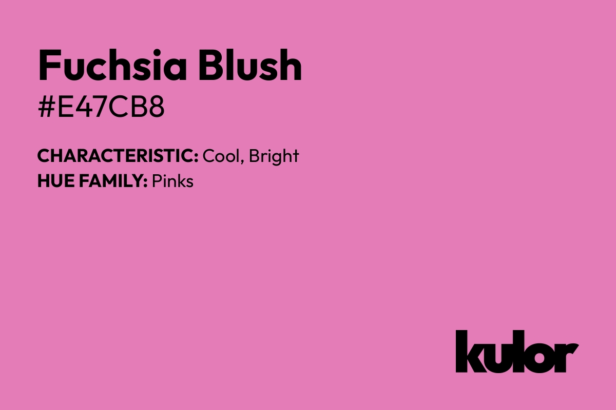 Fuchsia Blush is a color with a HTML hex code of #e47cb8.