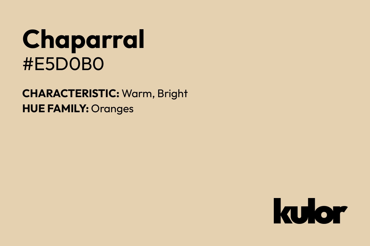 Chaparral is a color with a HTML hex code of #e5d0b0.