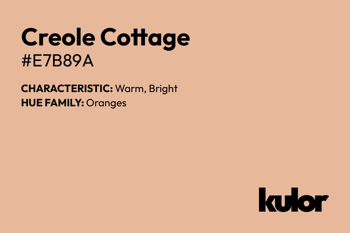 Creole Cottage is a color with a HTML hex code of #e7b89a.