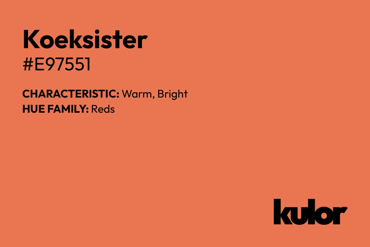 Koeksister is a color with a HTML hex code of #e97551.