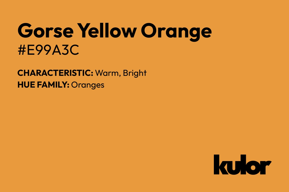 Gorse Yellow Orange is a color with a HTML hex code of #e99a3c.