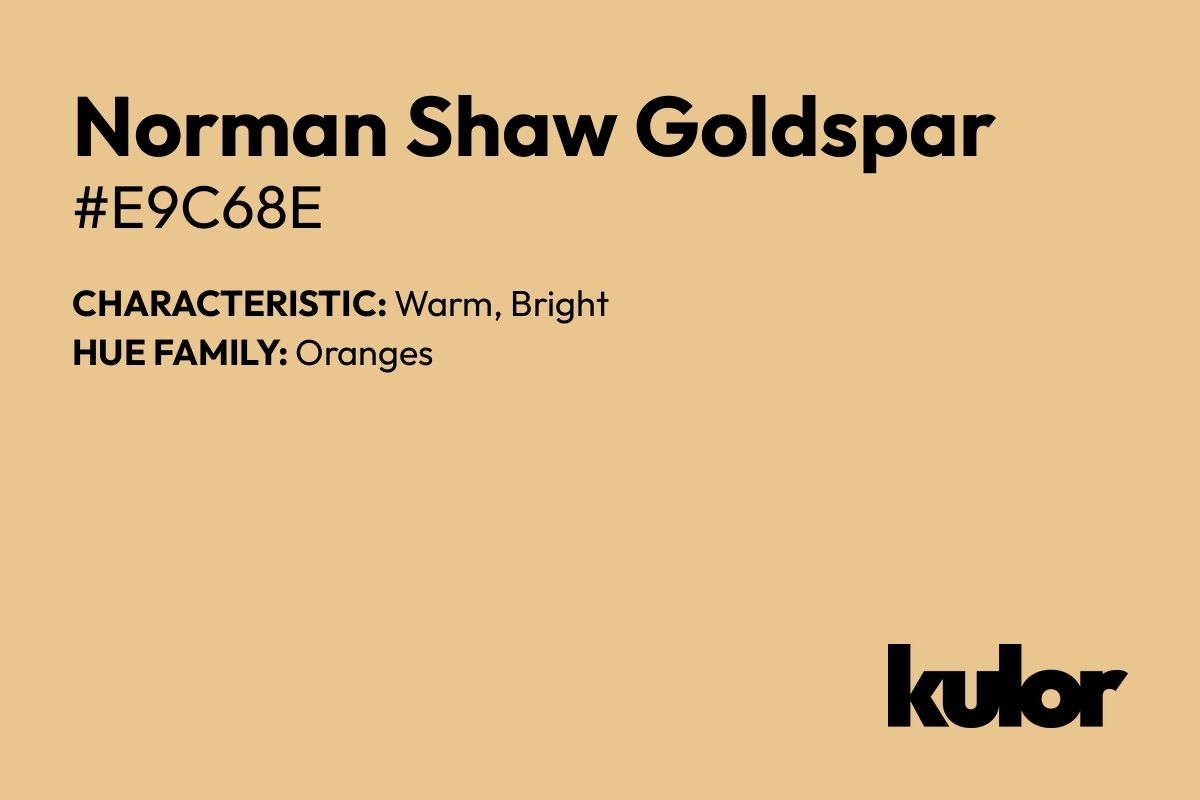 Norman Shaw Goldspar is a color with a HTML hex code of #e9c68e.