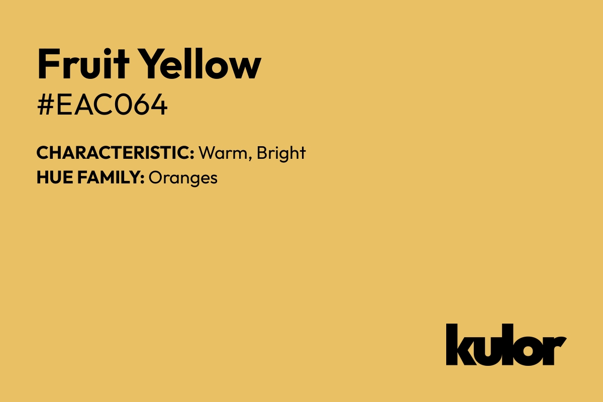 Fruit Yellow is a color with a HTML hex code of #eac064.