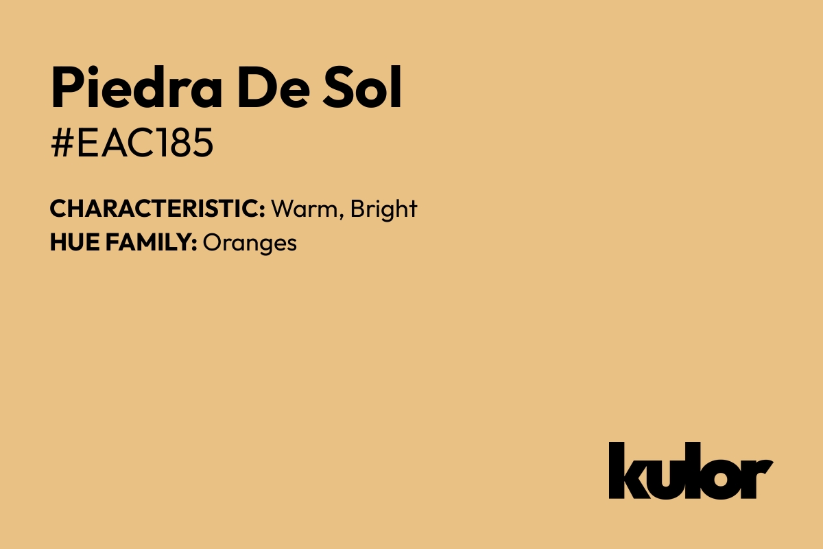 Piedra De Sol is a color with a HTML hex code of #eac185.