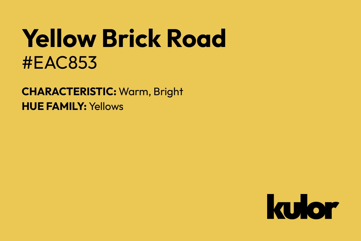 Yellow Brick Road is a color with a HTML hex code of #eac853.