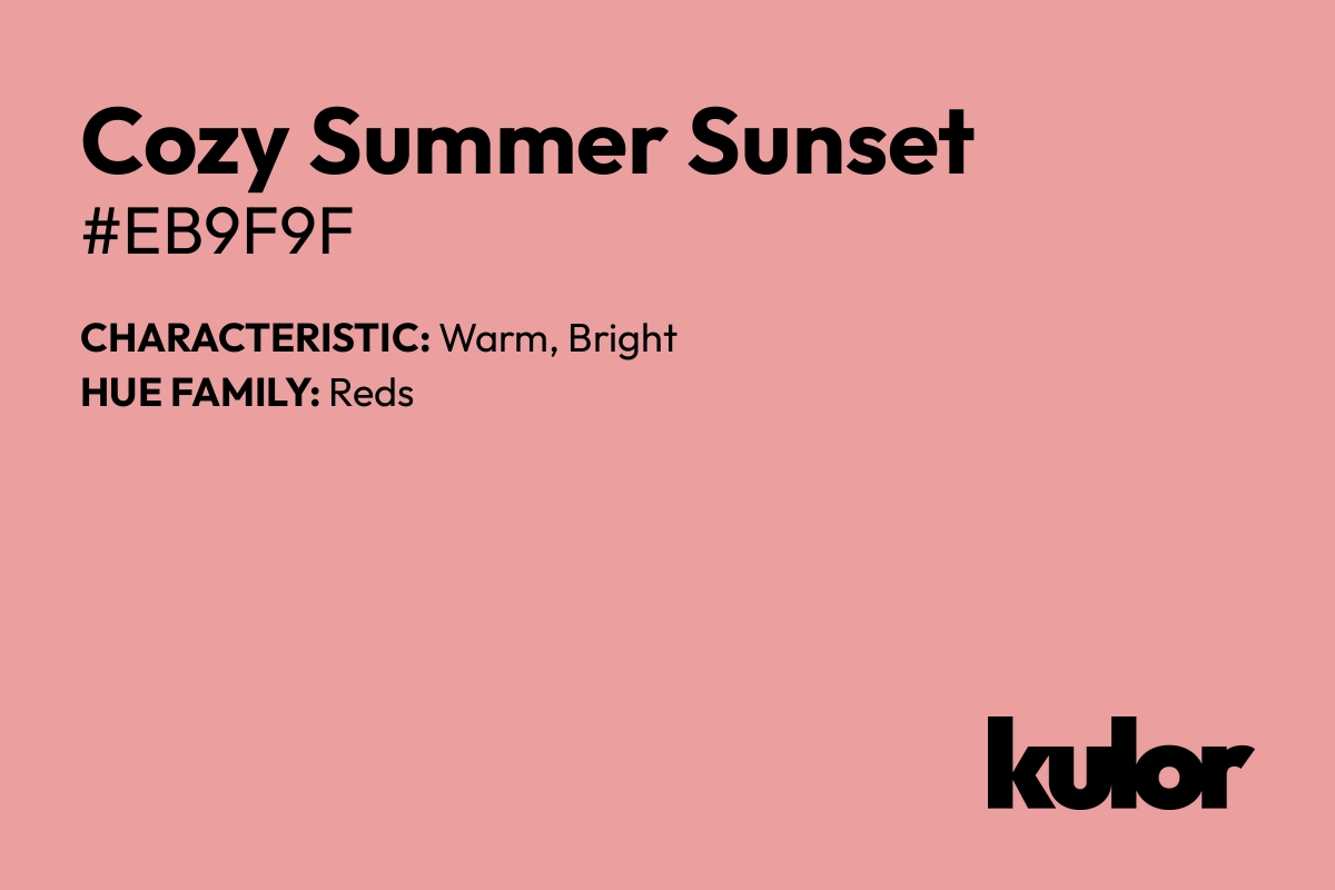 Cozy Summer Sunset is a color with a HTML hex code of #eb9f9f.