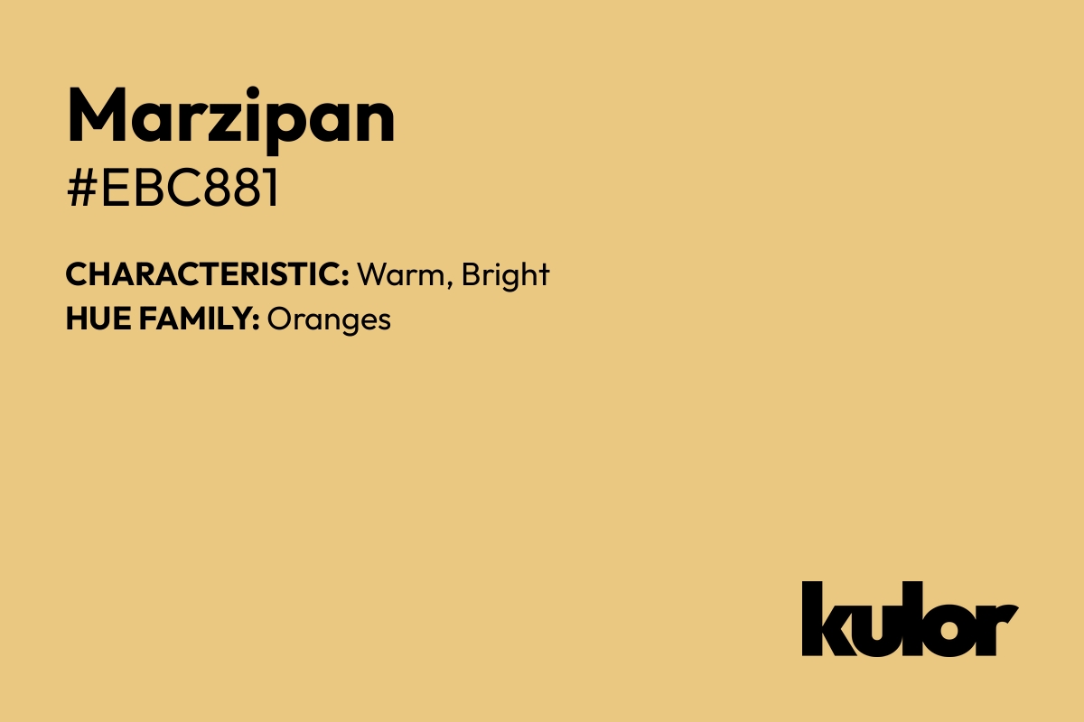 Marzipan is a color with a HTML hex code of #ebc881.