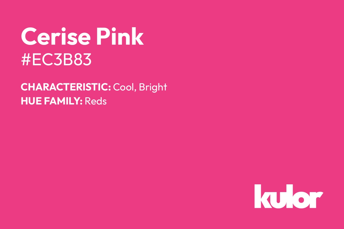 Cerise Pink is a color with a HTML hex code of #ec3b83.