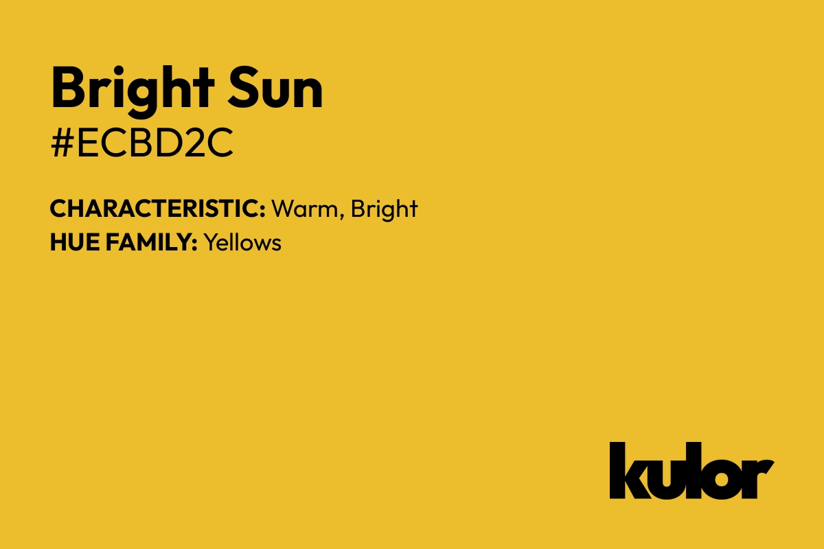 Bright Sun is a color with a HTML hex code of #ecbd2c.