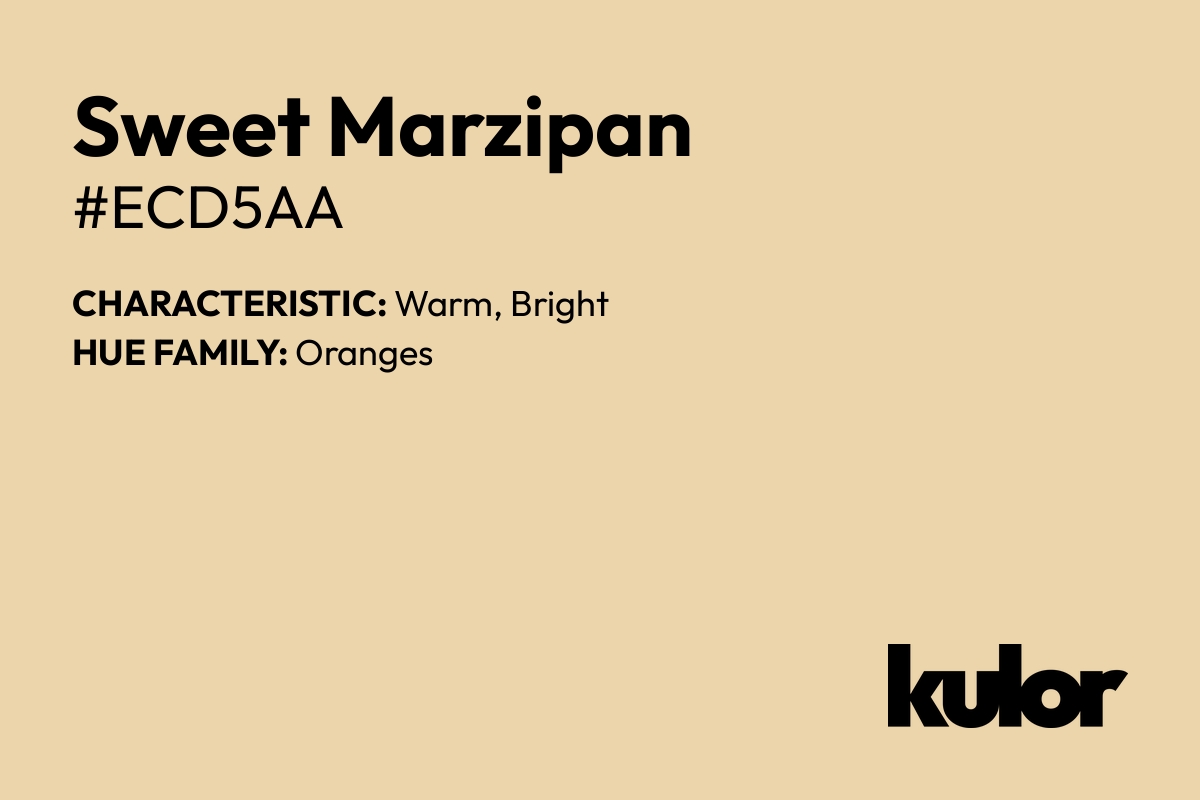 Sweet Marzipan is a color with a HTML hex code of #ecd5aa.