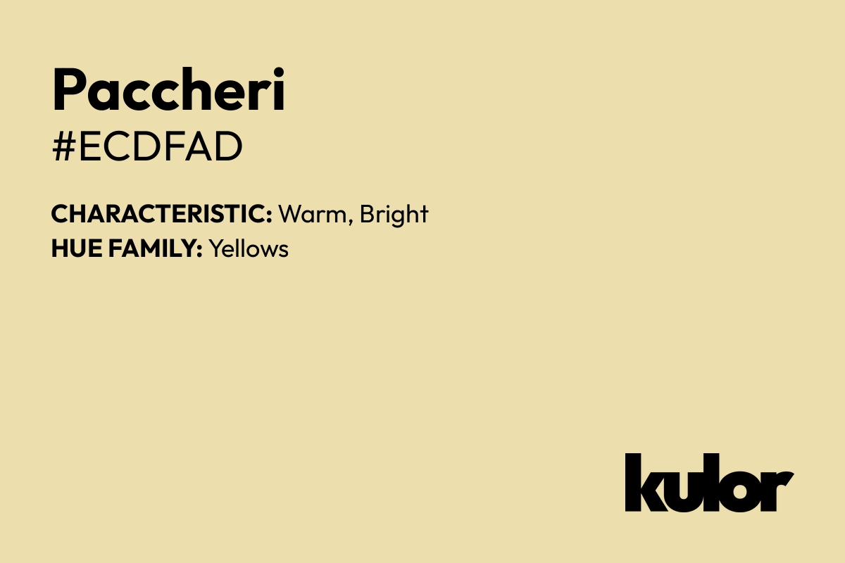 Paccheri is a color with a HTML hex code of #ecdfad.