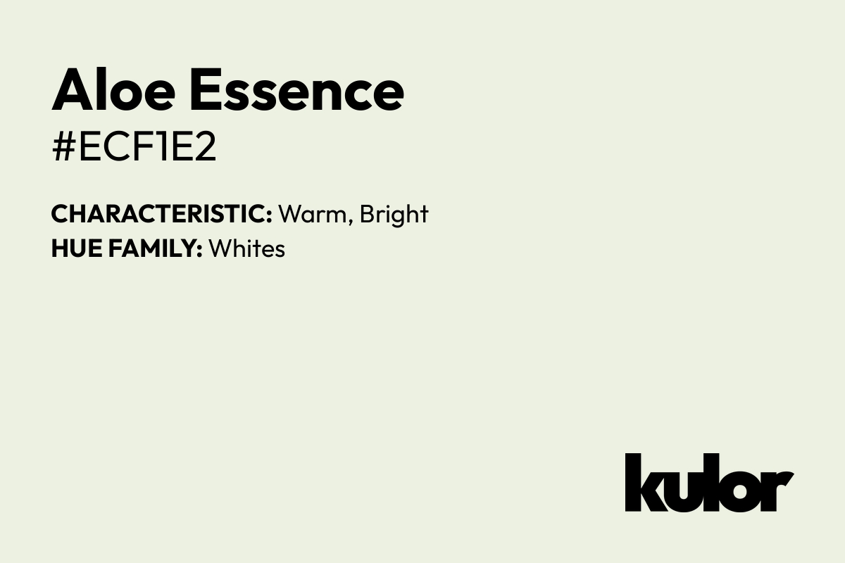 Aloe Essence is a color with a HTML hex code of #ecf1e2.