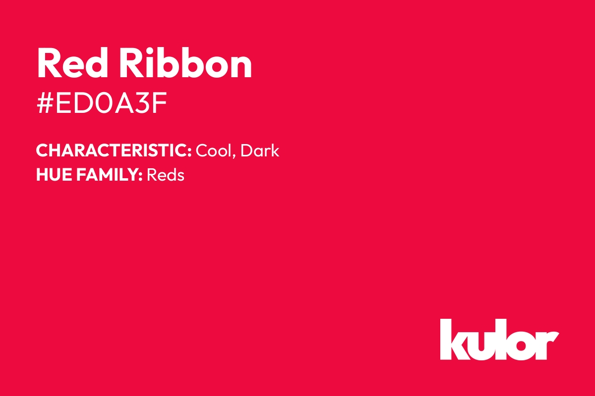 Red Ribbon is a color with a HTML hex code of #ed0a3f.