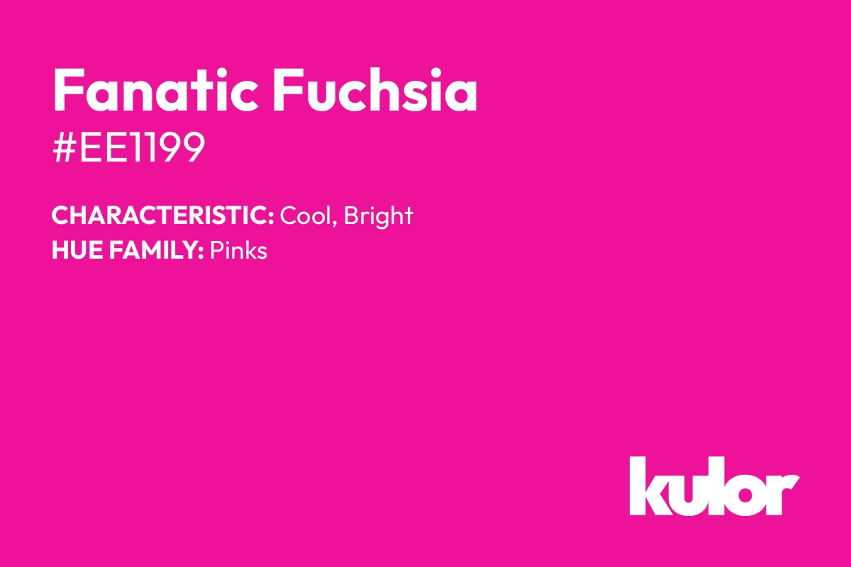 Fanatic Fuchsia is a color with a HTML hex code of #ee1199.