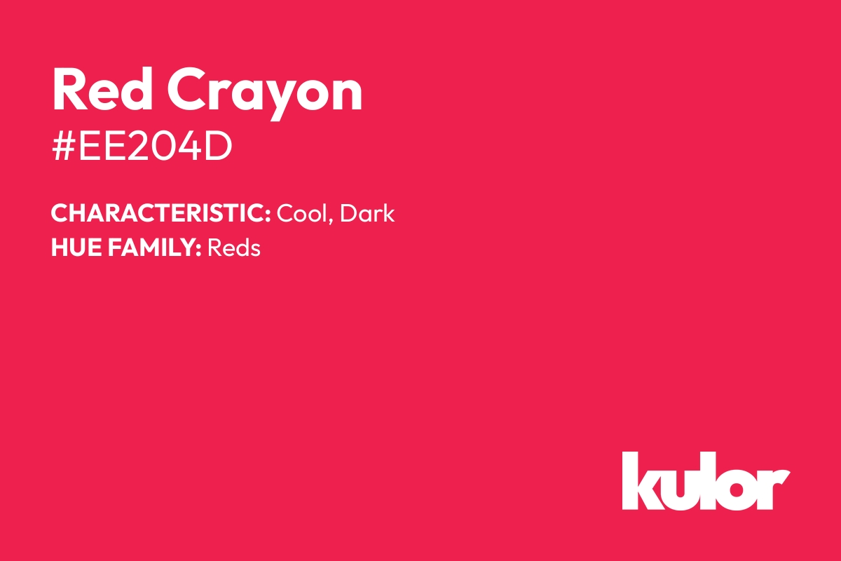 Red Crayon is a color with a HTML hex code of #ee204d.