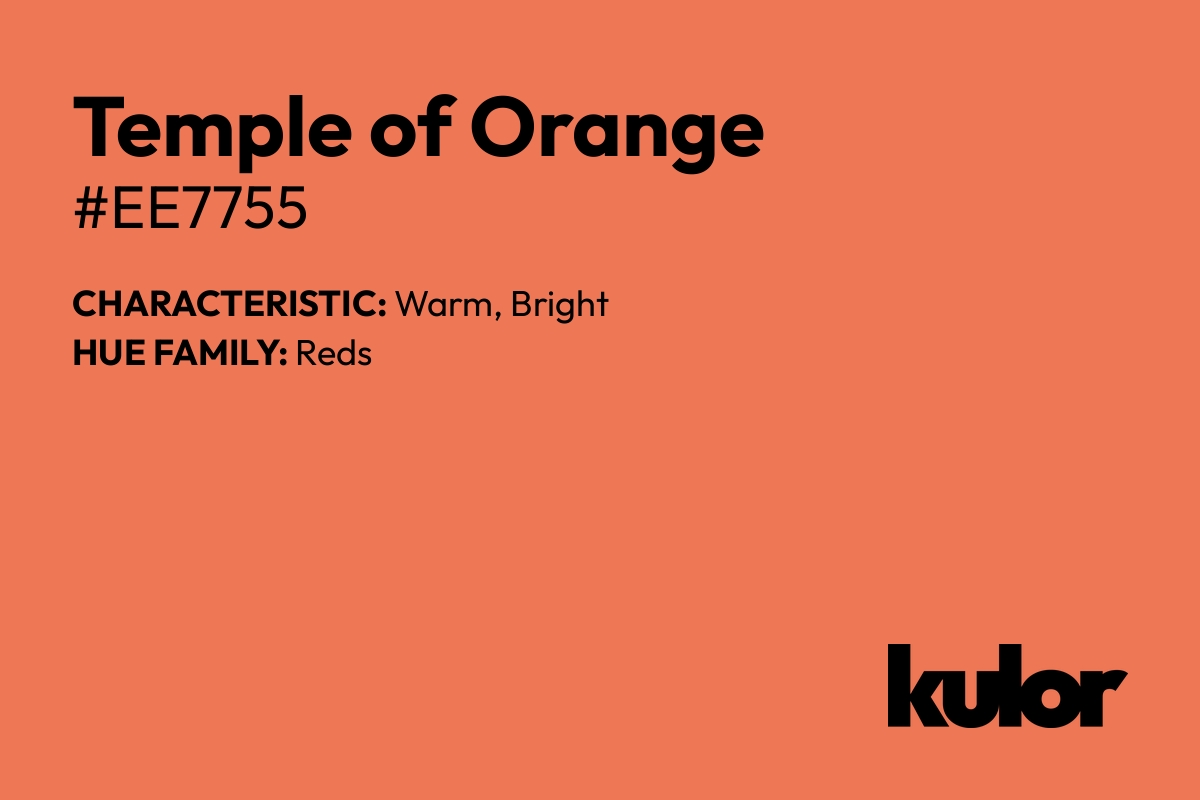 Temple of Orange is a color with a HTML hex code of #ee7755.