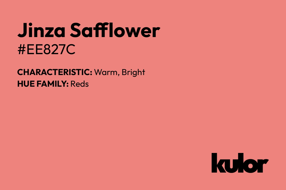 Jinza Safflower is a color with a HTML hex code of #ee827c.