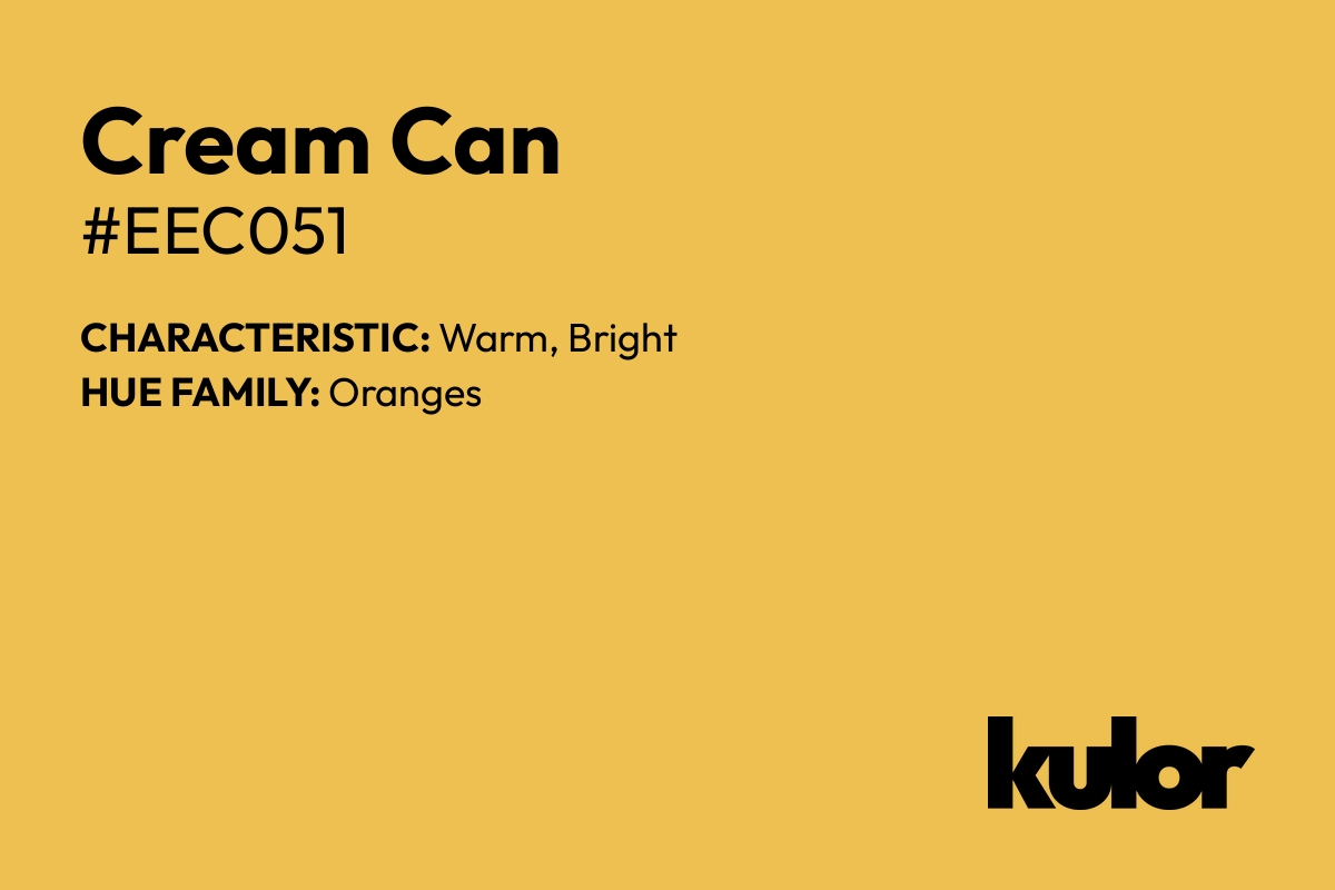 Cream Can is a color with a HTML hex code of #eec051.