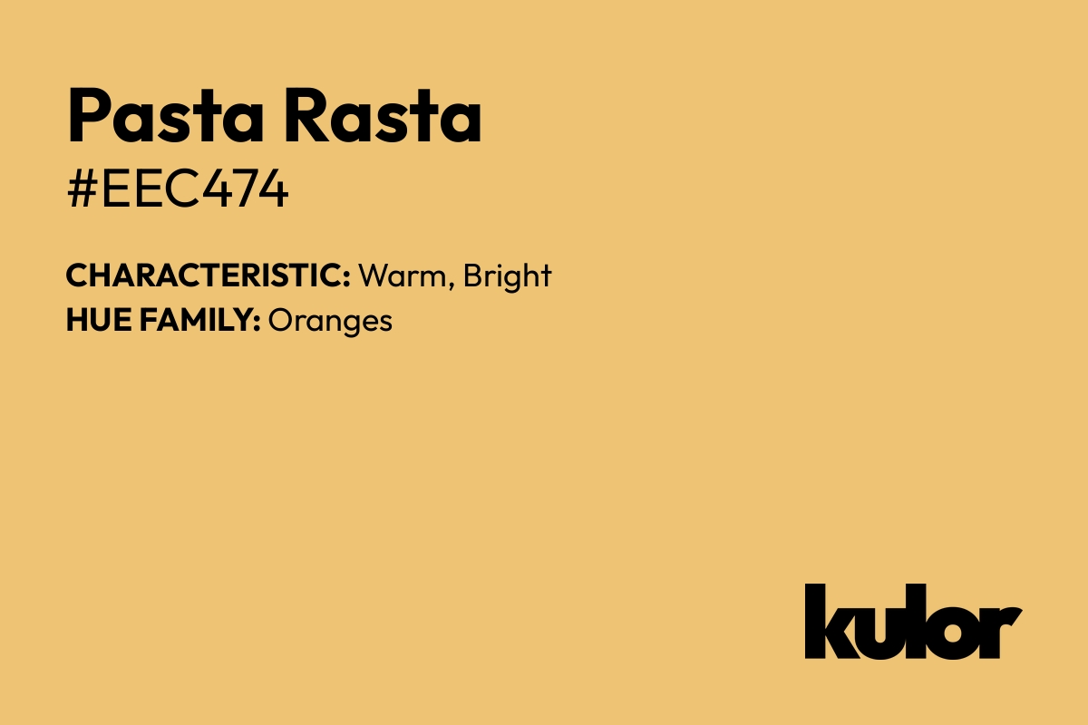 Pasta Rasta is a color with a HTML hex code of #eec474.