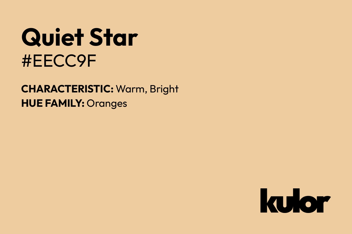 Quiet Star is a color with a HTML hex code of #eecc9f.