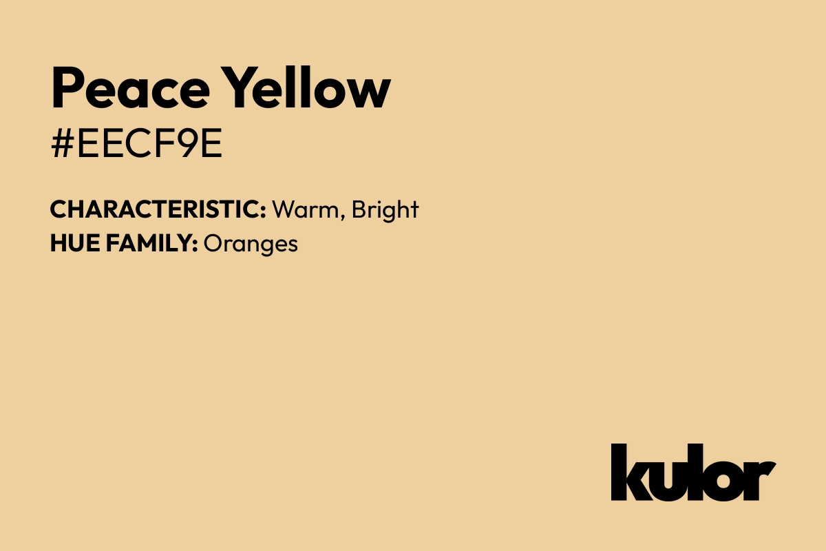 Peace Yellow is a color with a HTML hex code of #eecf9e.