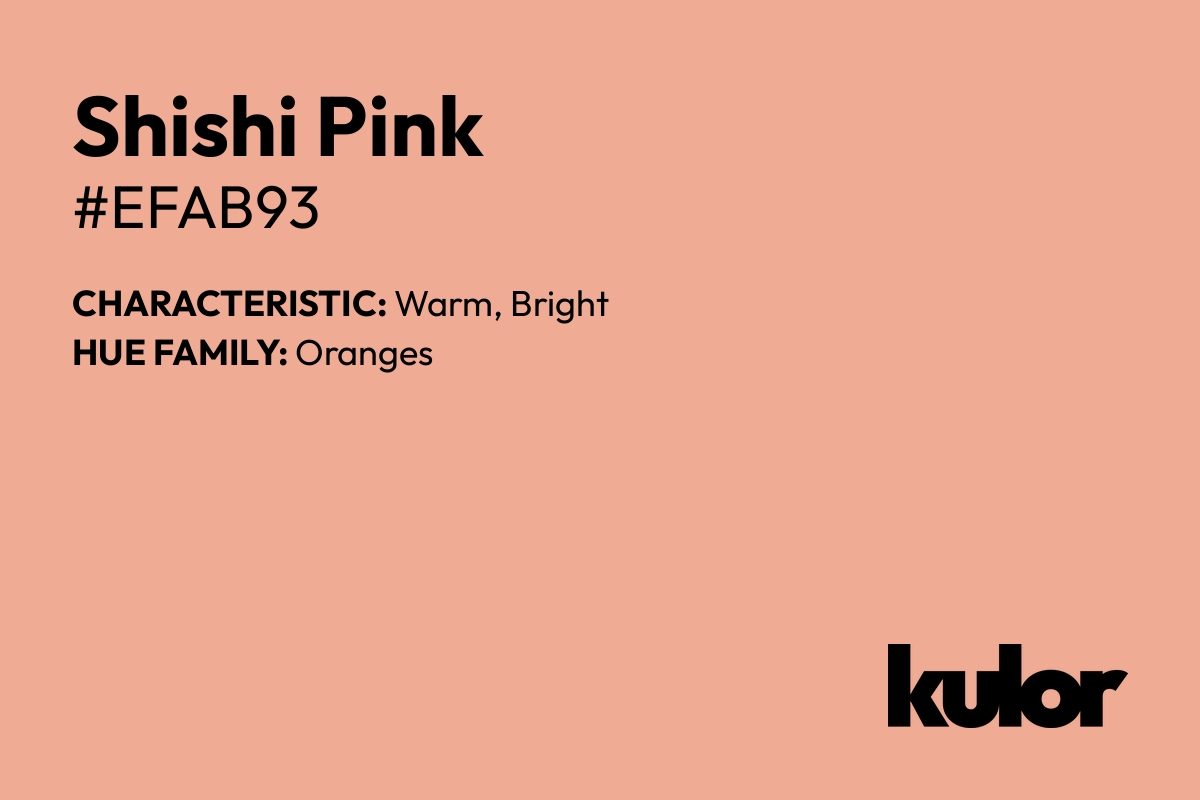 Shishi Pink is a color with a HTML hex code of #efab93.