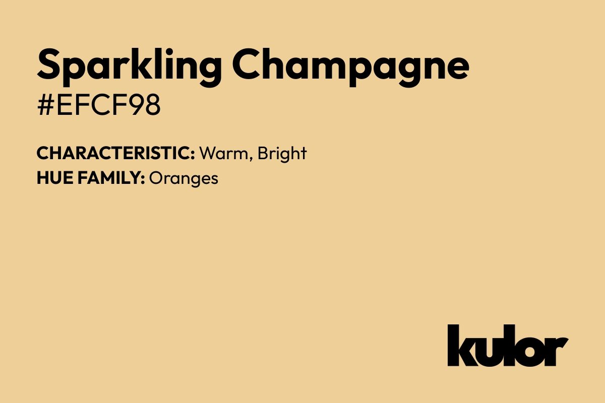 Sparkling Champagne is a color with a HTML hex code of #efcf98.