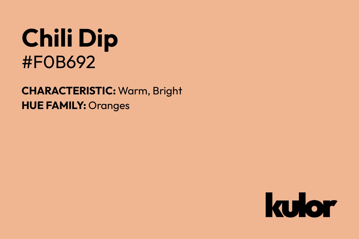 Chili Dip is a color with a HTML hex code of #f0b692.