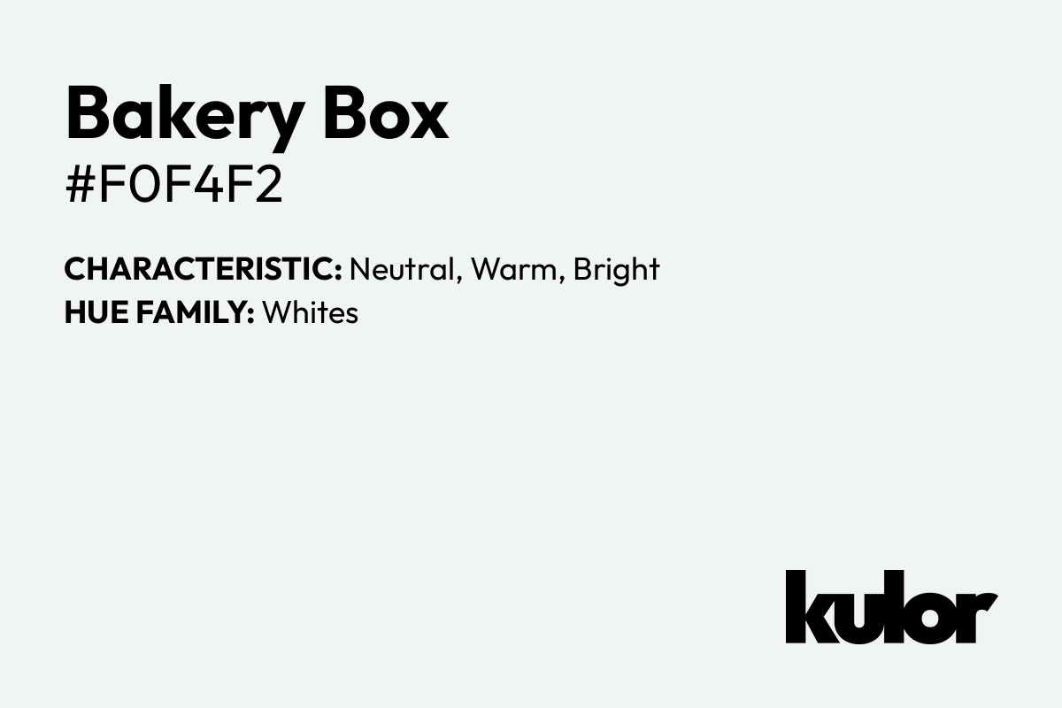 Bakery Box is a color with a HTML hex code of #f0f4f2.