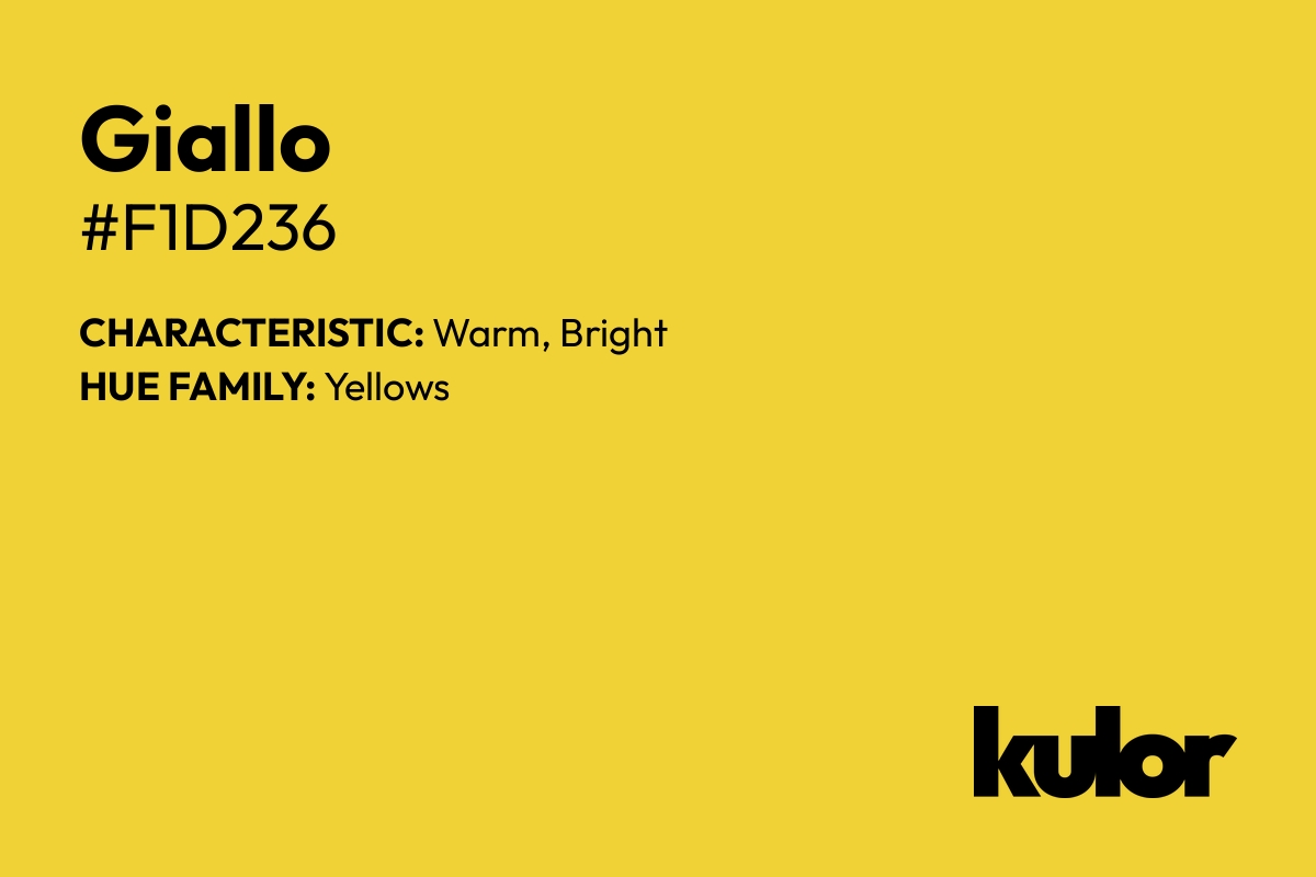 Giallo is a color with a HTML hex code of #f1d236.