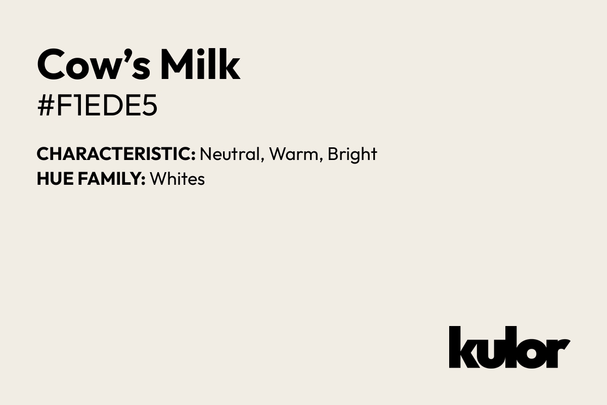 Cow’s Milk is a color with a HTML hex code of #f1ede5.